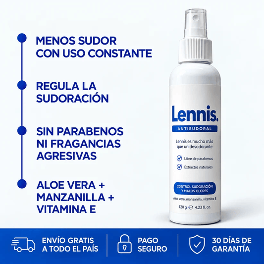 LENNIS™ – Corta la sudoración excesiva y recupera la confianza en tu cuerpo