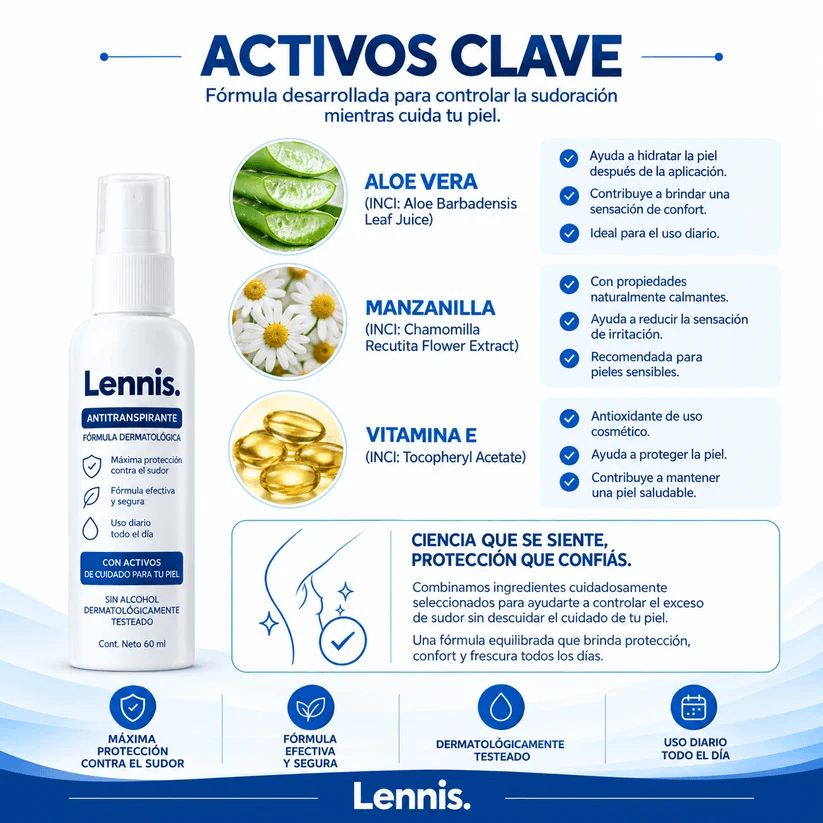 LENNIS™ – Corta la sudoración excesiva y recupera la confianza en tu cuerpo